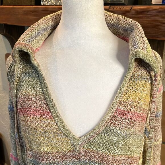 Daily Practice for Anthropologie Striped Multicolor V-Neck Sweater, size XS - Picture 2 of 9